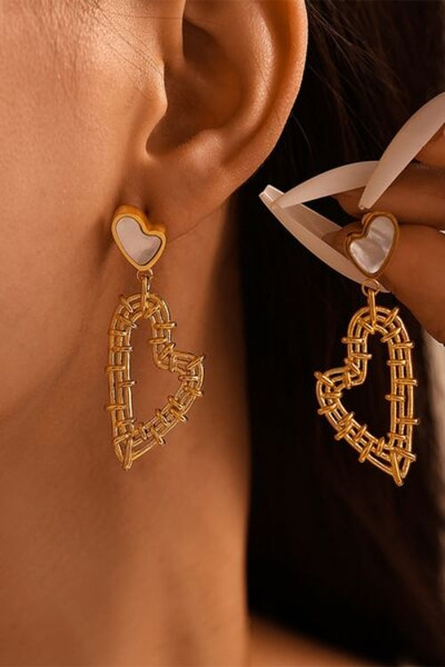 Juego de pendientes y collar de acero inoxidable